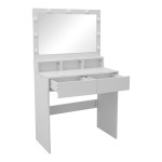 Τουαλέτα κρεβατοκάμαρας Vanity pakoworld με led λευκό 80x40x140εκ