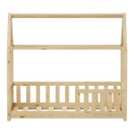Παιδικό κρεβάτι Bambie με κιγκλίδωμα τ. Montessori pakoworld ξύλο πεύκου σε φυσική απόχρωση 70x140εκ