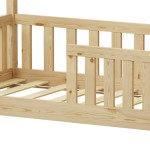Παιδικό κρεβάτι Bambie με κιγκλίδωμα τ. Montessori pakoworld ξύλο πεύκου σε φυσική απόχρωση 70x140εκ