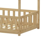 Παιδικό κρεβάτι Bambie με κιγκλίδωμα τ. Montessori pakoworld ξύλο πεύκου σε φυσική απόχρωση 90x190εκ