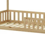 Παιδικό κρεβάτι Bambie με κιγκλίδωμα τ. Montessori pakoworld ξύλο πεύκου σε φυσική απόχρωση 90x190εκ