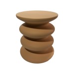 Βοηθητικό τραπέζι Jonne pakoworld MGO terracotta Φ40x46εκ