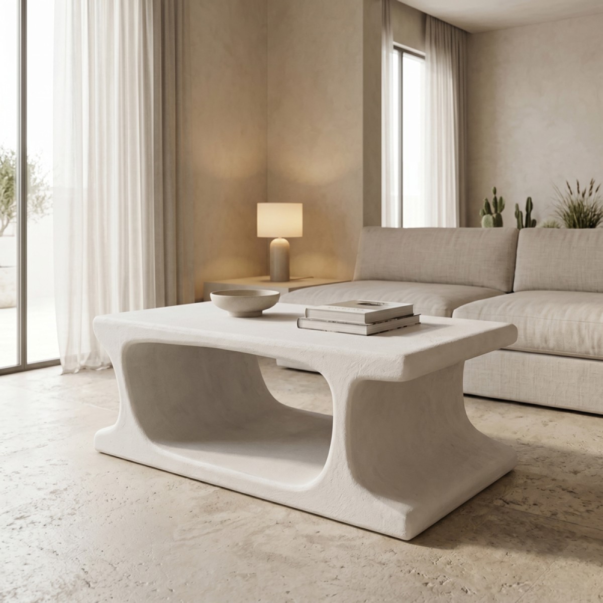 Τραπέζι σαλονιού Nafel pakoworld mdf λευκό 120x60x45εκ