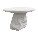 Τραπέζι σαλονιού Zinol pakoworld mdf-polyresin λευκό Φ60x41εκ