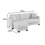 Γωνιακός καναπές-κρεβάτι αναστρέψιμος Stashio pakoworld ύφασμα καφε 202x143x84εκ