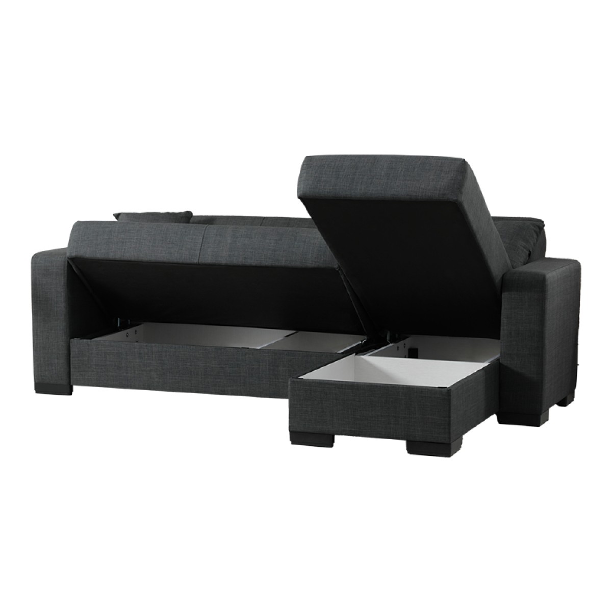 Γωνιακός καναπές-κρεβάτι αναστρέψιμος Dumma pakoworld ύφασμα ανθρακί 226x148x86εκ