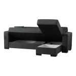 Γωνιακός καναπές-κρεβάτι αναστρέψιμος Dumma pakoworld ύφασμα ανθρακί 226x148x86εκ