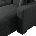 Γωνιακός καναπές-κρεβάτι αναστρέψιμος Dumma pakoworld ύφασμα ανθρακί 226x148x86εκ