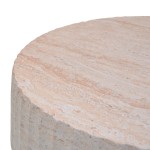 Τραπέζι σαλονιού Rongo pakoworld MGO οψη τραβερτινας Φ80x41εκ