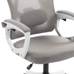 Καρέκλα γραφείου διευθυντή Exeter pakoworld λευκή - mesh γκρι 50x58x119-129εκ