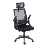 Καρέκλα γραφείου Plymot pakoworld mesh χρώμα μαύρο 48x58x112-122εκ