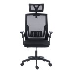 Καρέκλα γραφείου Plymot pakoworld mesh χρώμα μαύρο 48x58x112-122εκ