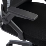 Καρέκλα γραφείου Plymot pakoworld mesh χρώμα μαύρο 48x58x112-122εκ