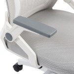 Καρέκλα γραφείου Plymot pakoworld λευκή - mesh γκρι 48x58x112-122εκ
