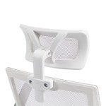 Καρέκλα γραφείου Plymot pakoworld λευκή - mesh γκρι 48x58x112-122εκ