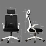 Καρέκλα γραφείου Plymot pakoworld λευκή - mesh μαύρο 48x58x112-122εκ