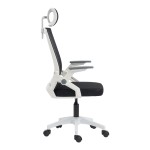 Καρέκλα γραφείου Plymot pakoworld λευκή - mesh μαύρο 48x58x112-122εκ