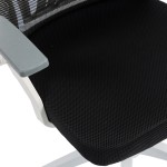 Καρέκλα γραφείου Plymot pakoworld λευκή - mesh μαύρο 48x58x112-122εκ