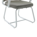 Καρέκλα επισκέπτη Palma pakoworld λευκή- mesh γκρι 46x52x94εκ