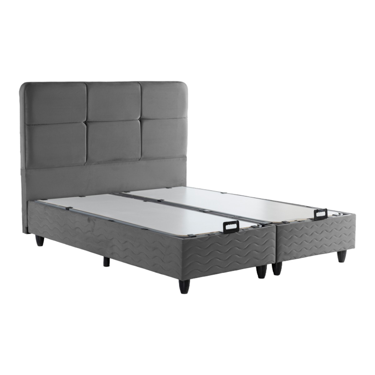 Κρεβάτι διπλό Punto pakoworld με αποθηκευτικό χώρο ανθρακί βελούδο 160x200εκ