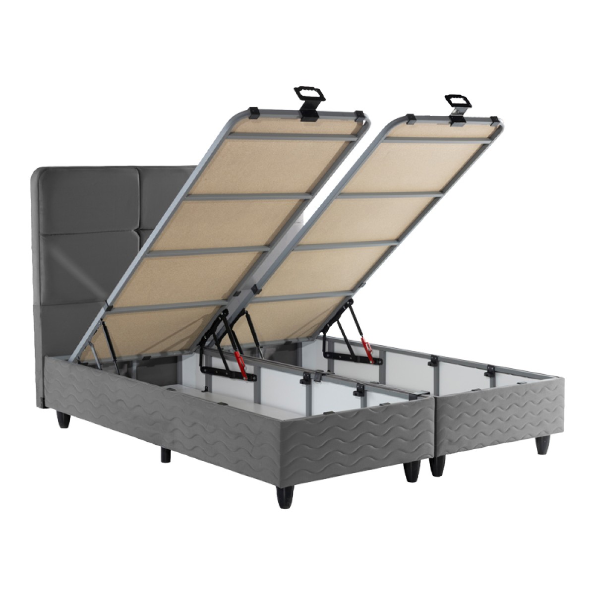 Κρεβάτι διπλό Punto pakoworld με αποθηκευτικό χώρο ανθρακί βελούδο 160x200εκ