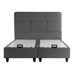 Κρεβάτι διπλό Punto pakoworld με αποθηκευτικό χώρο ανθρακί βελούδο 160x200εκ