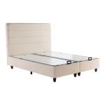 Κρεβάτι διπλό Linteda pakoworld με αποθηκευτικό χώρο κρεμ βελούδο 160x200εκ