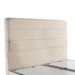 Κρεβάτι διπλό Linteda pakoworld με αποθηκευτικό χώρο κρεμ βελούδο 160x200εκ