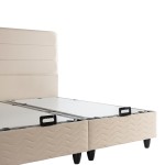 Κρεβάτι διπλό Linteda pakoworld με αποθηκευτικό χώρο κρεμ βελούδο 160x200εκ