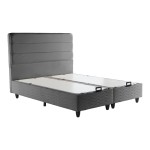 Κρεβάτι διπλό Linteda pakoworld με αποθηκευτικό χώρο ανθρακί βελούδο 160x200εκ