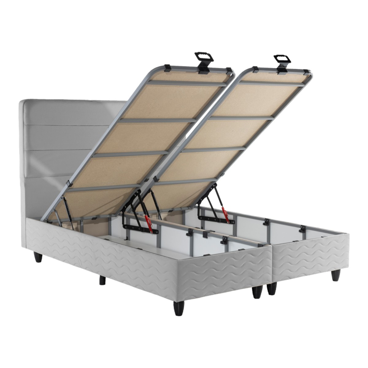 Κρεβάτι διπλό Linteda pakoworld με αποθηκευτικό χώρο γκρι βελούδο 160x200εκ