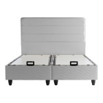 Κρεβάτι διπλό Linteda pakoworld με αποθηκευτικό χώρο γκρι βελούδο 160x200εκ