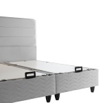 Κρεβάτι διπλό Linteda pakoworld με αποθηκευτικό χώρο γκρι βελούδο 160x200εκ