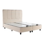 Κρεβάτι διπλό Lunda pakoworld με αποθηκευτικό χώρο κρεμ βελούδο 160x200εκ