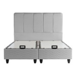 Κρεβάτι διπλό Lunda pakoworld με αποθηκευτικό χώρο γκρι βελούδο 160x200εκ