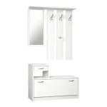 Έπιπλο εισόδου Jentia pakoworld με καθρέπτη λευκό MDF 113x100x89εκ