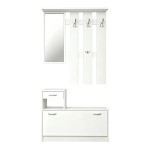 Έπιπλο εισόδου Jentia pakoworld με καθρέπτη λευκό MDF 113x100x89εκ