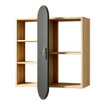 Ραφιέρα τοίχου Jonna pakoworld sonoma με ανθρακί MDF 60x10x80εκ