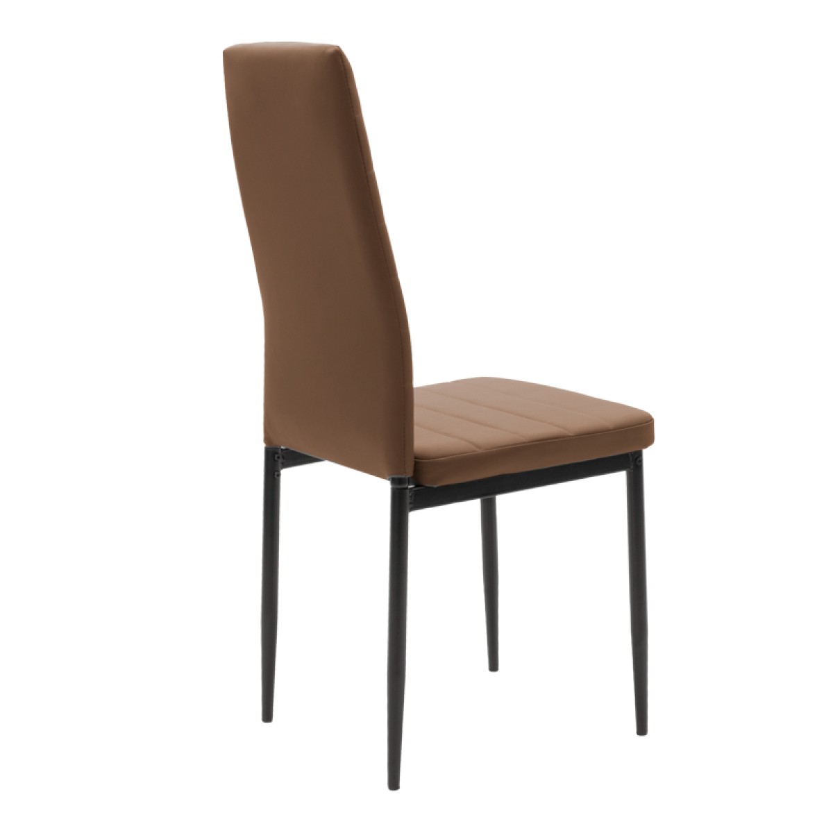 Καρέκλα Parker pakoworld cappuccino PU με μεταλλικό μαύρο πόδι 41x48x96εκ