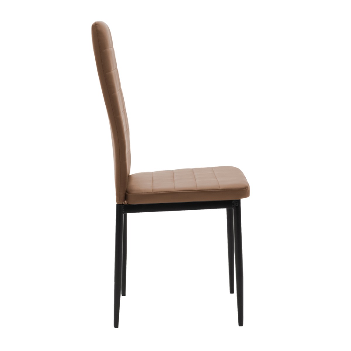 Καρέκλα Parker pakoworld cappuccino PU με μεταλλικό μαύρο πόδι 41x48x96εκ