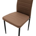 Καρέκλα Parker pakoworld cappuccino PU με μεταλλικό μαύρο πόδι 41x48x96εκ