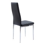 Καρέκλα Parker pakoworld μαύρο PU με πόδι χρωμίου 41x48x96εκ