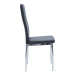 Καρέκλα Parker pakoworld μαύρο PU με πόδι χρωμίου 41x48x96εκ