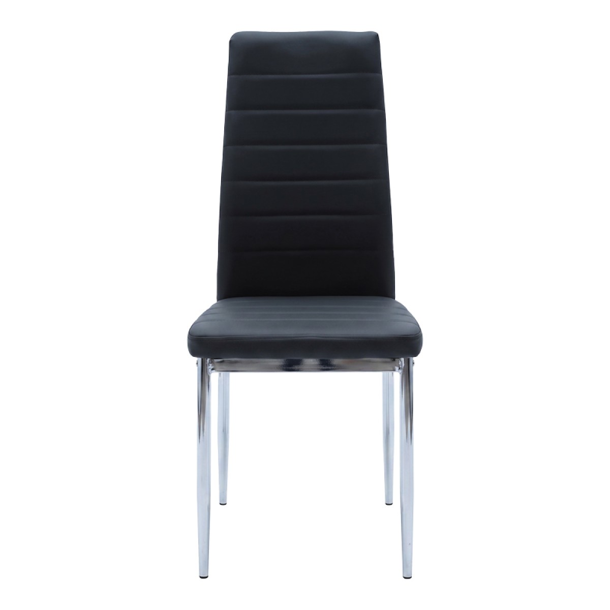 Καρέκλα Parker pakoworld μαύρο PU με πόδι χρωμίου 41x48x96εκ