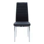 Καρέκλα Parker pakoworld μαύρο PU με πόδι χρωμίου 41x48x96εκ