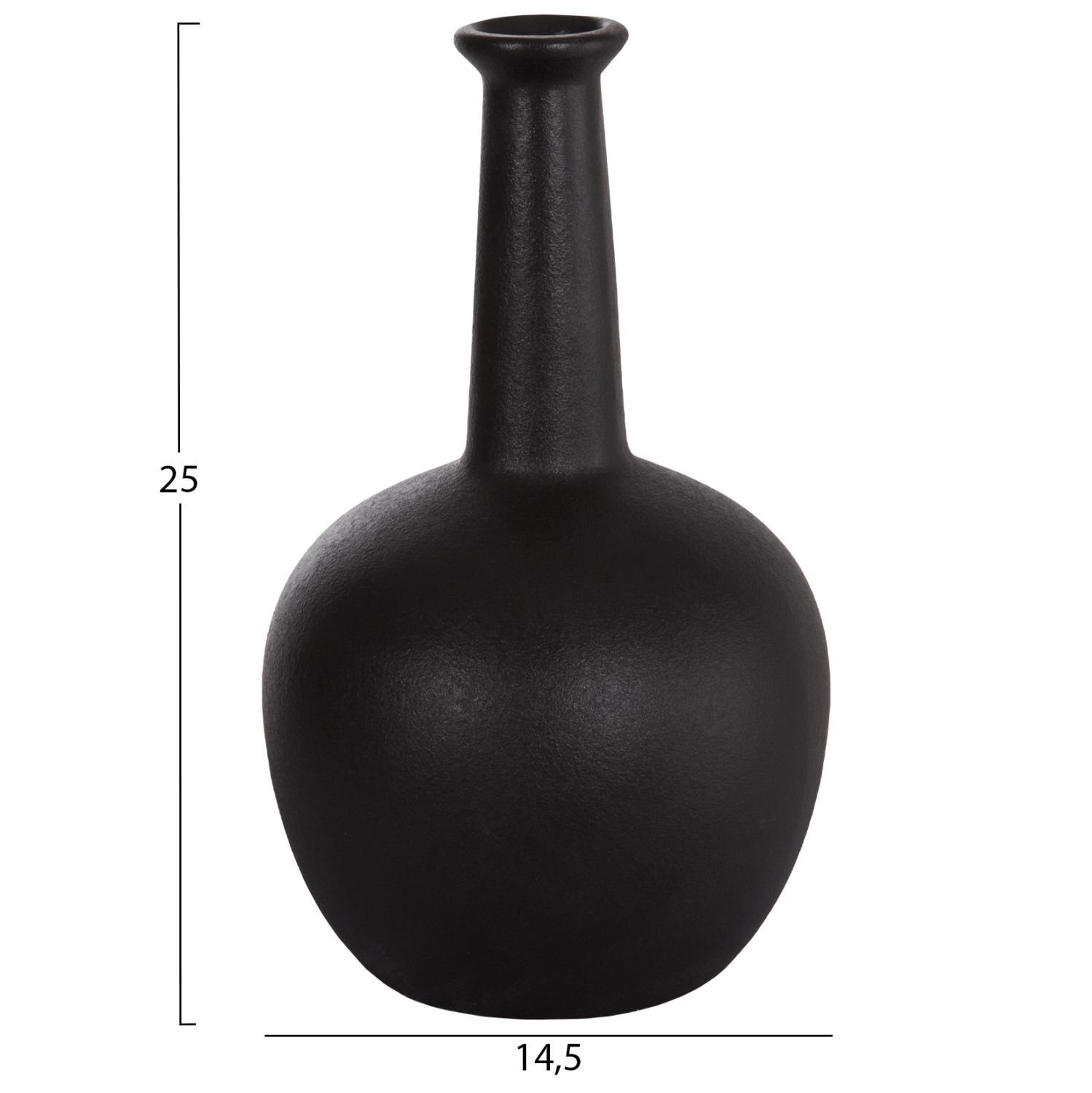 ΕΠΙΤΡΑΠΕΖΙΟ ΚΕΡΑΜΙΚΟ ΔΙΑΚΟΣΜΗΤΙΚΟ ELENDIL HM4593.02 ΜΑΥΡΟ ΜΑΤ 14,5x25Υεκ