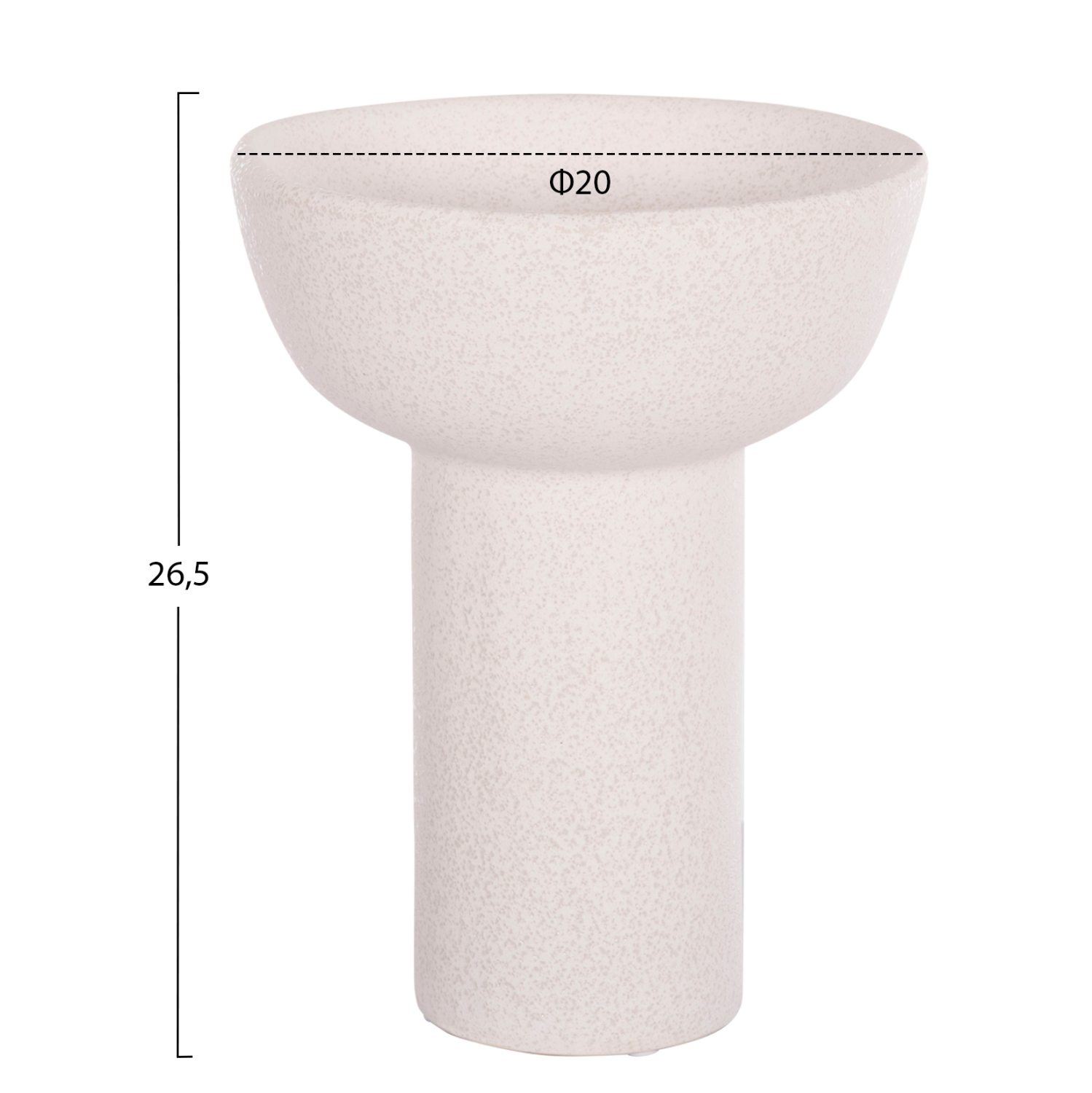 ΕΠΙΤΡΑΠΕΖΙΟ ΚΕΡΑΜΙΚΟ ΔΙΑΚΟΣΜΗΤΙΚΟ ELENDIL HM4603.01 ΥΠΟΛΕΥΚΟ ΚΡΥΣΤΑΛΛΙΚΟ Φ20x26,5Υεκ