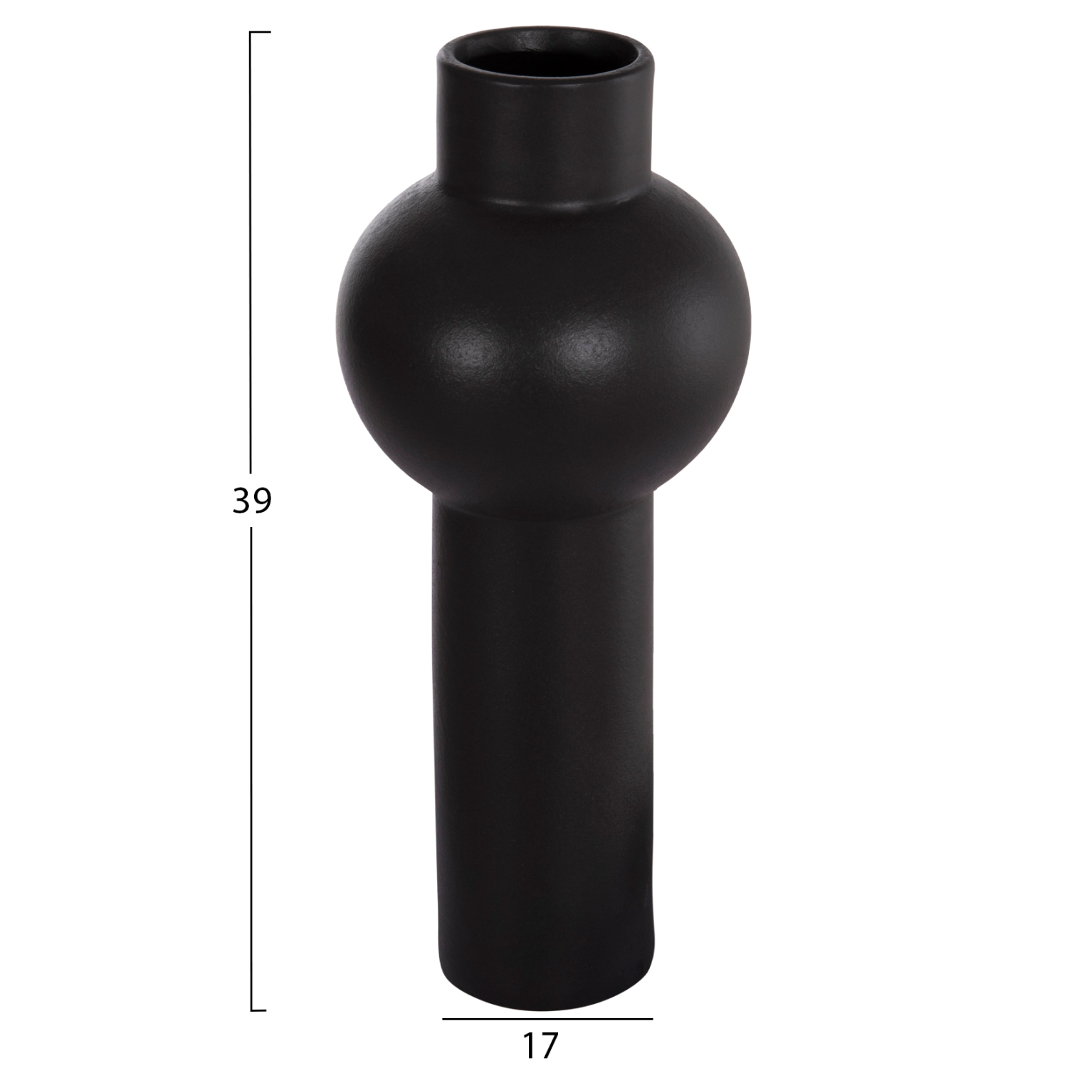 ΕΠΙΤΡΑΠΕΖΙΟ ΚΕΡΑΜΙΚΟ ΔΙΑΚΟΣΜΗΤΙΚΟ SCEPTER HM4604.02 ΜΑΥΡΟ ΜΑΤ Φ17x39Υεκ