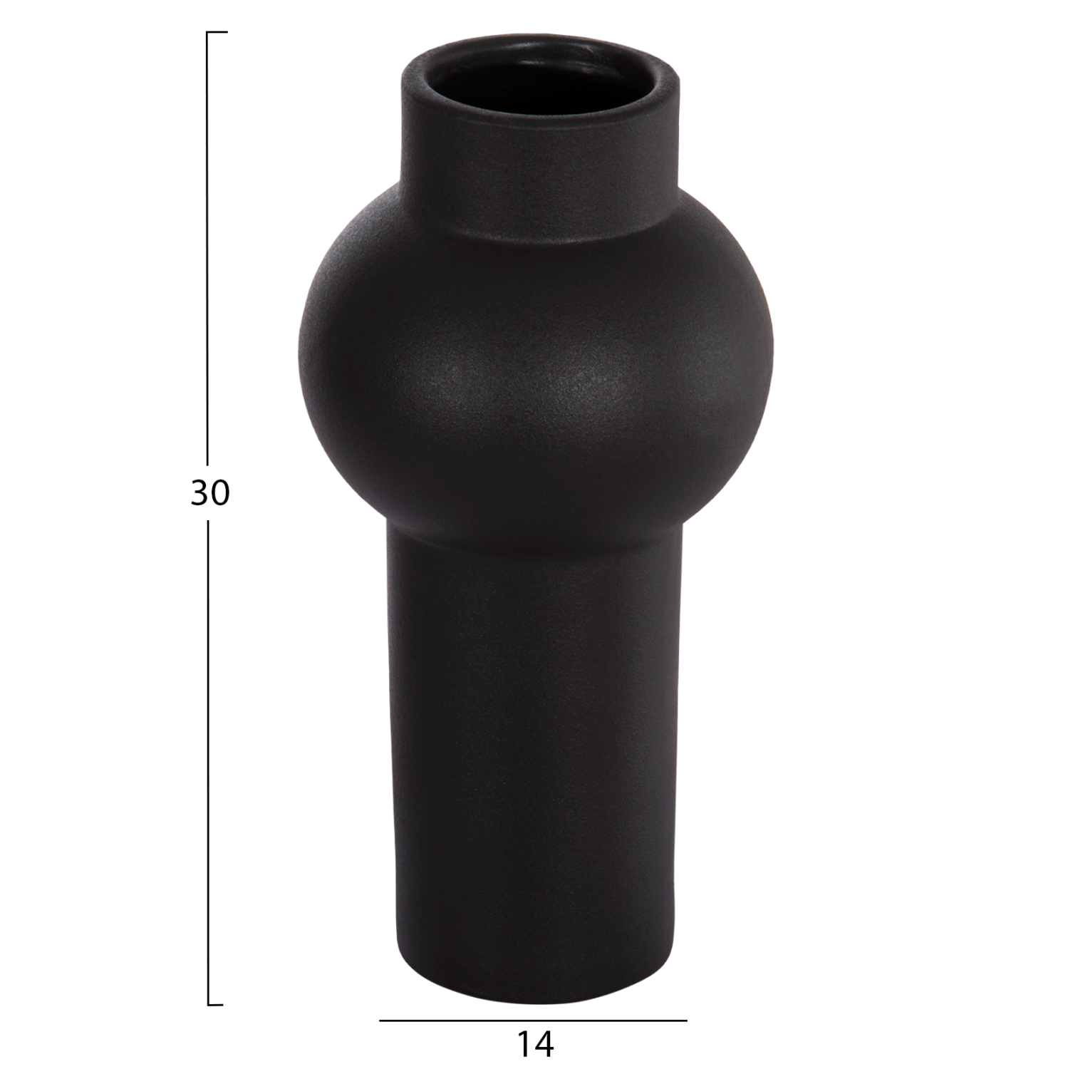 ΕΠΙΤΡΑΠΕΖΙΟ ΚΕΡΑΜΙΚΟ ΔΙΑΚΟΣΜΗΤΙΚΟ SCEPTER HM4605.02 ΜΑΥΡΟ ΜΑΤ Φ15x30Υ εκ.