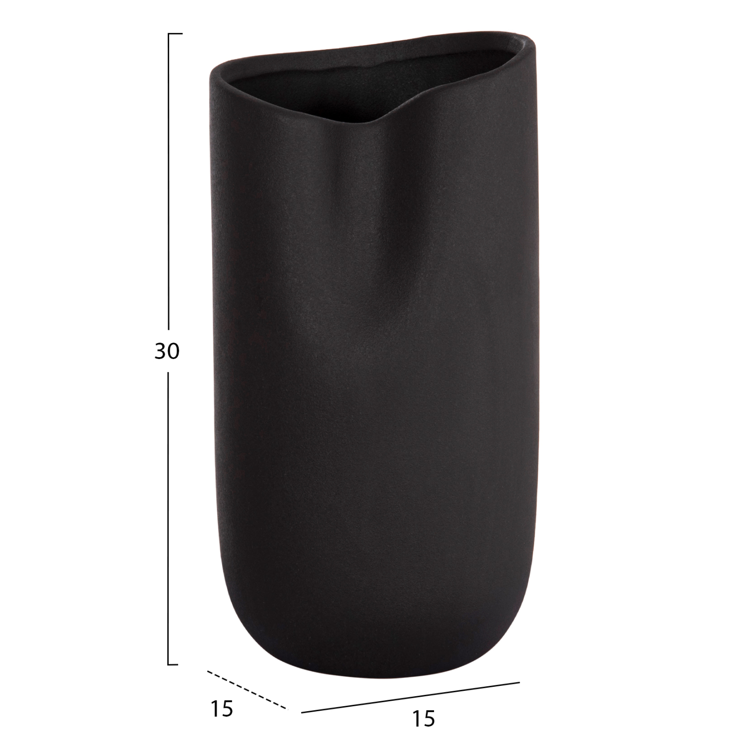 ΕΠΙΤΡΑΠΕΖΙΟ ΚΕΡΑΜΙΚΟ ΔΙΑΚΟΣΜΗΤΙΚΟ GLAΖΕ HM4607.02 ΜΑΥΡΟ ΜΑΤ 15x15x30Υεκ